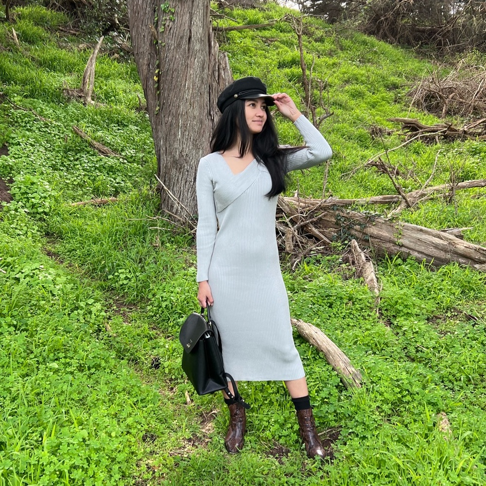 FOLKE bodycon knit dress - sterling